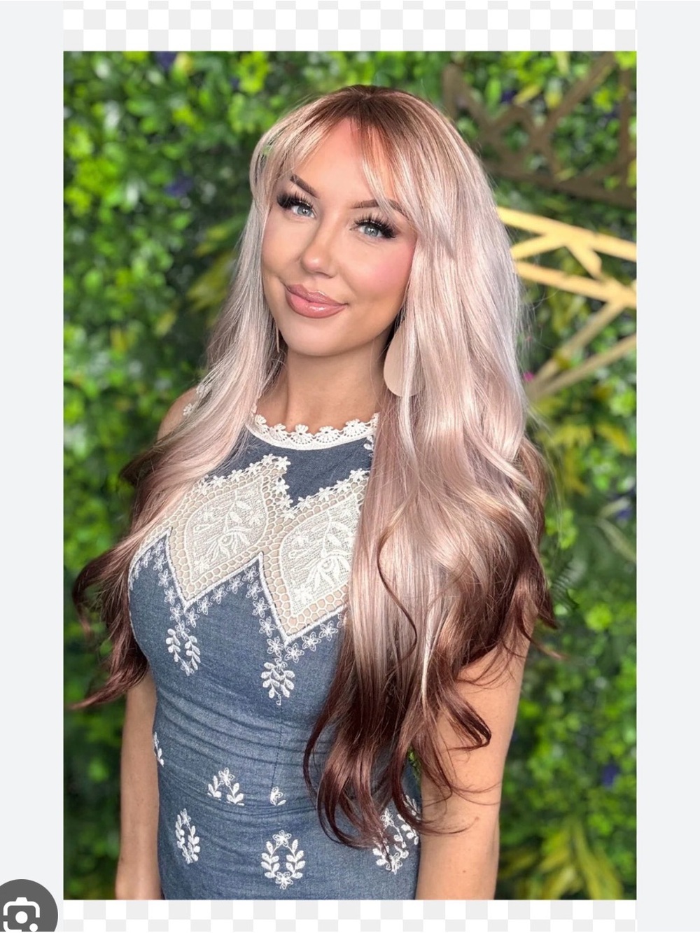 Cabana Guava Blush Layered Wig in Rose Blonde with Brown Ombre